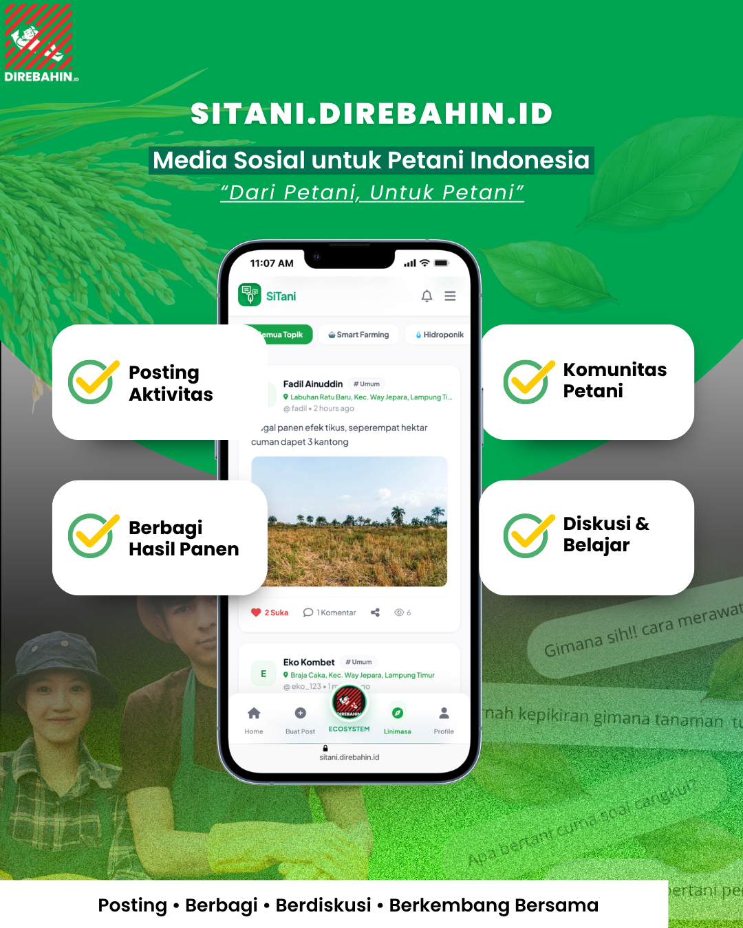 Sitani Hadir, Media Sosial untuk Petani Indonesia untuk Berbagi dan Tumbuh Bersama